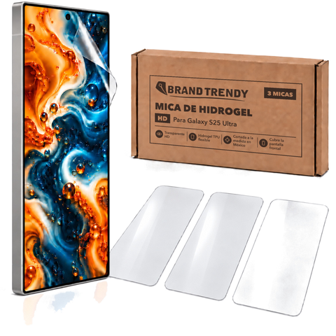 Brandtrendy Mica Hidrogel Samsung Galaxy S25 Ultra Normal HD 3 piezas
