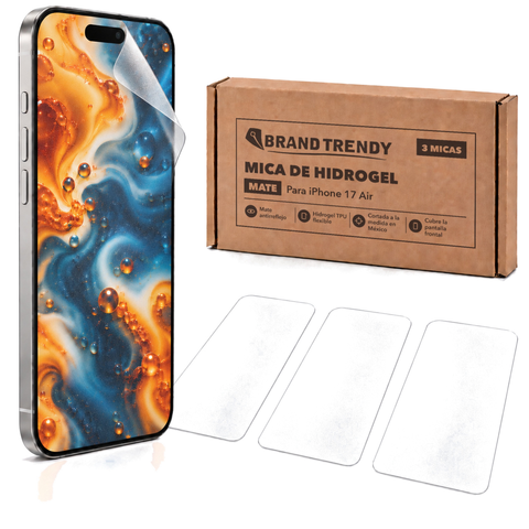 Brandtrendy Mica Hidrogel Apple iPhone 17 Air Normal Mate 3 piezas