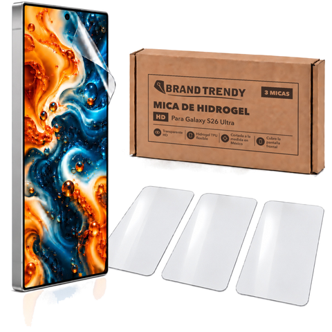Brandtrendy Mica Hidrogel Samsung Galaxy S26 Ultra Normal HD 3 piezas