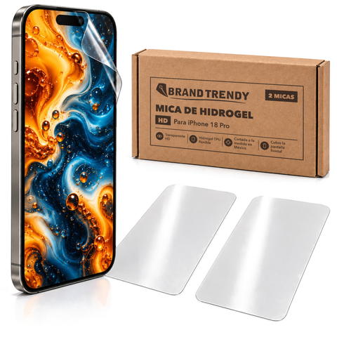 Brandtrendy Mica Hidrogel Apple iPhone 18 Pro Normal HD 2 piezas