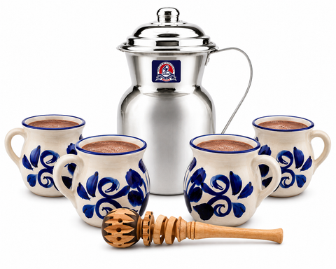 Juego para Chocolate 7 Piezas con Tazas y Molino
