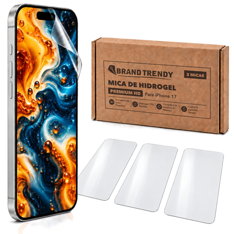 Brandtrendy Mica Hidrogel Apple iPhone 17 Premium HD 3 piezas