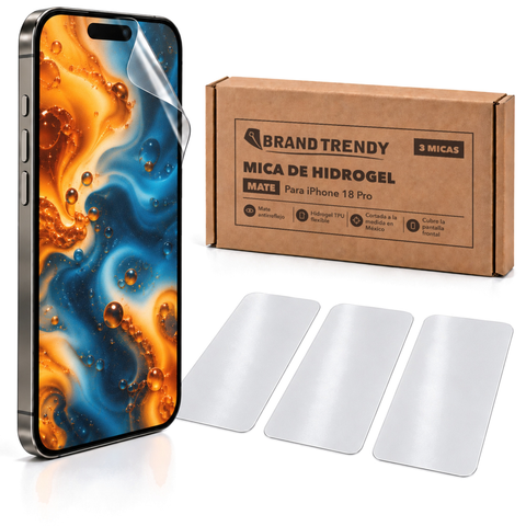 Brandtrendy Mica Hidrogel Apple iPhone 18 Pro Normal Mate 3 piezas