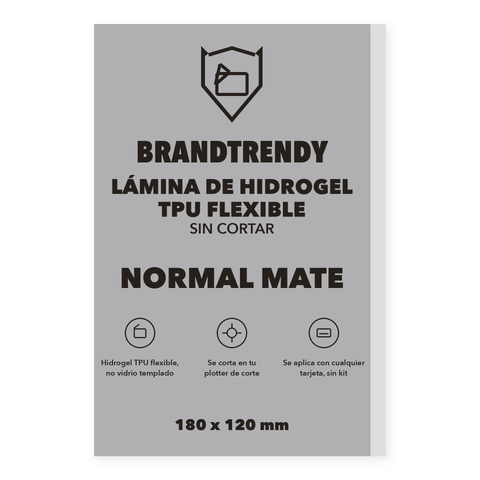 Brandtrendy Lámina Hidrogel Normal Mate 180 x 120 mm sin cortar