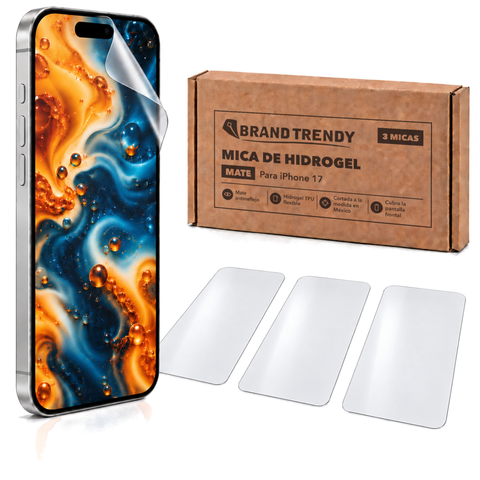 Brandtrendy Mica Hidrogel Apple iPhone 17 Normal Mate 3 piezas