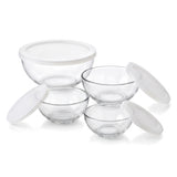 Juego de 4 Tazones de Vidrio Selene con Tapa