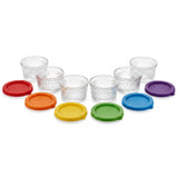 Juego de 6 Flaneras de Vidrio con Tapas de Colores