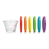 Juego de Vasos Atom con Bases de Colores 5 Piezas
