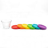 Juego de Vasos Atom con Bases de Colores 5 Piezas