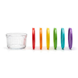 Juego de Vasos Atom con Bases de Colores 5 Piezas