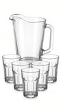 Juego de Jarra y Vasos de Vidrio Moderno 7 Piezas