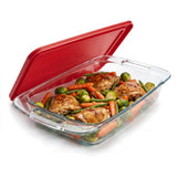 Bandeja Rectangular Grande de Vidrio con Tapa