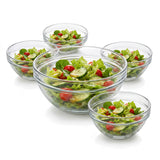 Juego de Ensaladeras de Vidrio Líneas 5 Piezas