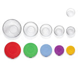 Juego de 5 Tazones de Vidrio con Tapas de Colores