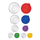 Juego de 5 Tazones de Vidrio con Tapas de Colores