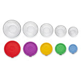 Juego de 5 Tazones de Vidrio con Tapas de Colores