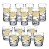 Juego de 12 Vasos de Vidrio Black Swirl