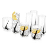 Juego de 12 Vasos de Vidrio Black Swirl