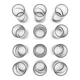 Juego de 12 Vasos de Vidrio Black Swirl