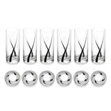 Juego de 12 Vasos de Vidrio Black Swirl