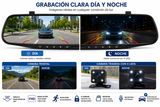 2 Cámaras Retrovisor Frente Y Trasera Graba Nocturna