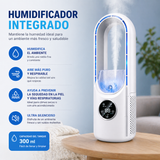 Ventilador Sin Aspas con Humificador 6 Velocidades con Pantalla Digital