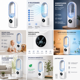 Ventilador Sin Aspas con Humificador 6 Velocidades con Pantalla Digital