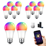 10 Focos Inteligentes Wifi Multicolor Y Luz Blanca Bombilla