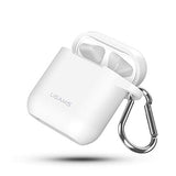 Funda Compatible con AirPods 1 de Silicon con Correa Blanco