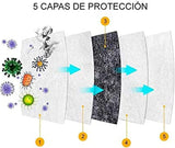 50 piezas de cubrebocas KN95. Tapabocas con 5 Capas