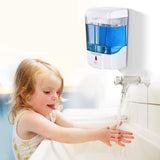 Dispensador de Jabón Automático de 700ml sin Contacto eléctrico Dispensador de gel antibacterial y Despachador de Jabón con Sensor de Movimiento Infrarrojo