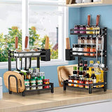 Especiero Brandtrendy de Cocina de Acero Inoxidable, 3 Niveles – Rack Organizador de Especias con Diseño Moderno y Ahorro de Espacio