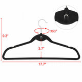 Ganchos de Terciopelo para Ropa 50 Unidades, Apilables, Perchas de Ropa, Calidad Premium Gancho 360 Grados Incluye 3 cubrepolvo Grande 3 medianos y 1 Extragrande