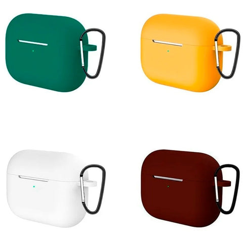 Pack 4 Fundas Para AirPods Pro De Silicon Esmeralda Amarillo Blanco Cafe