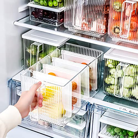 Organizador de alimentos con asa para refrigerador ideal para organizar tu cocina, alimentos e insumos, así como productos de uso personal diseñó 5 en 1