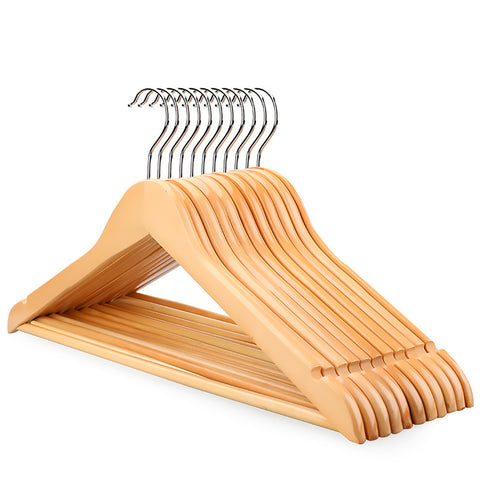 Ganchos de Madera para Ropa 25 Unidades, Apilables, Perchas de Ropa, Calidad Premium Gancho 360 Grados Incluye 3 cubrepolvo Grande 3 medianos y 1 Extragrande