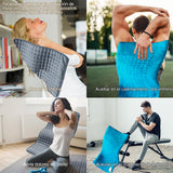 Manta de calefacción eléctrica terapia con calor rápido apagado autom?tico, calor h?medo/seco Boncare 4 ajustes de calor para cuello, hombros, dolor de espalda, funda lavable a máquina (Azul)