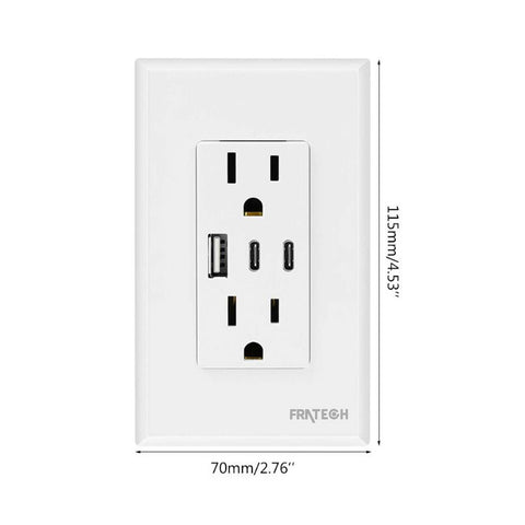 Pack 10 Contactos Duplex Con Puertos Usb-a Y Tipo-c.