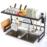 Brandtrendy Escurridor para trastes de Cocina, Organizador de Platos, Vasos y Utensilios, Fabricado con Acero Inoxidable, trastero escurridor de Dos Niveles práctico y Resistente 85 cm
