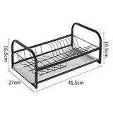 Escurridor de Platos de Acero Inoxidable | Organizador Compacto para Cocina, con Bandeja Anti Goteo y Ganchos Removibles | Fácil de Instalar y Resistente al Agua