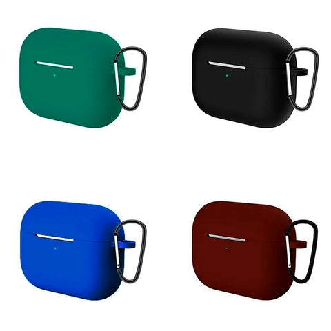 4 Fundas Para AirPods Pro De Silicon Esmeralda Negro Azul Rey Café