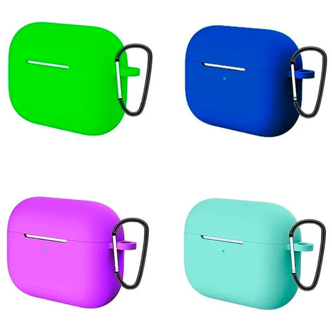 Pack 4 Fundas Para AirPods Pro De Silicon Verde Azul Morado Menta